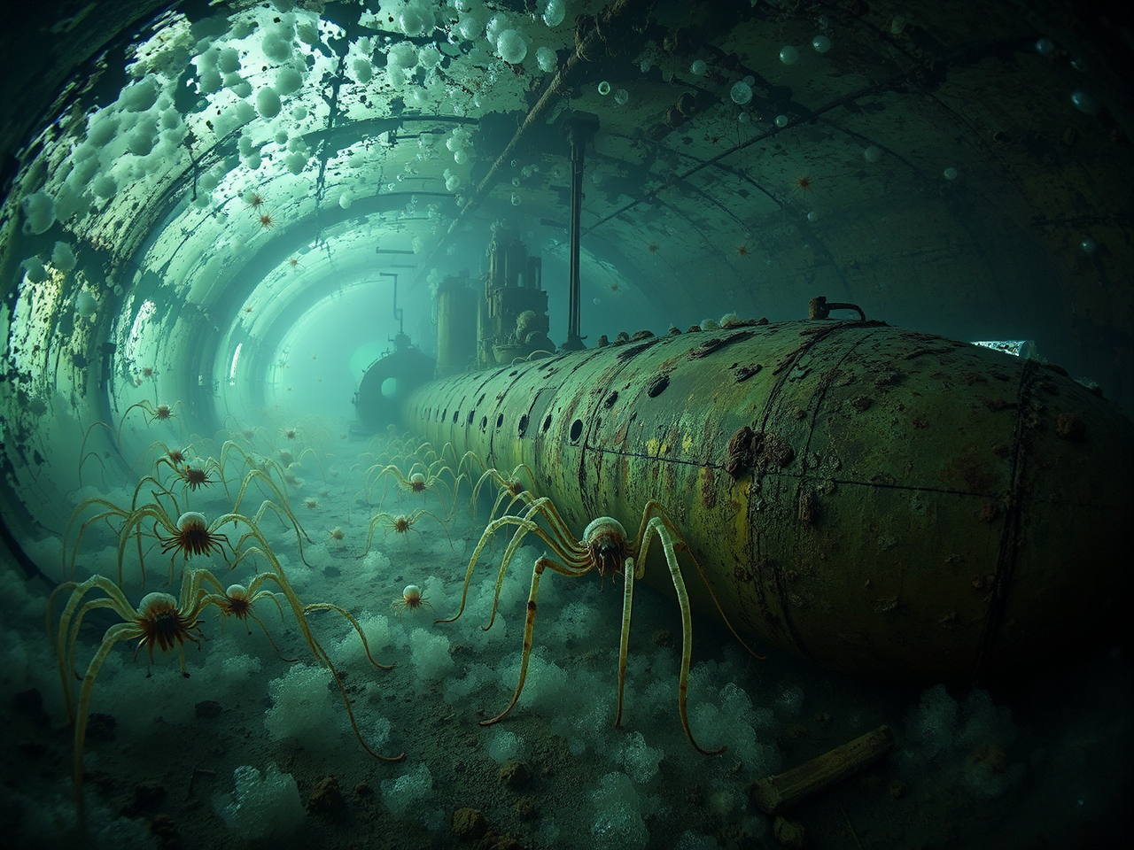 Abandoned Soviet submarine overrun