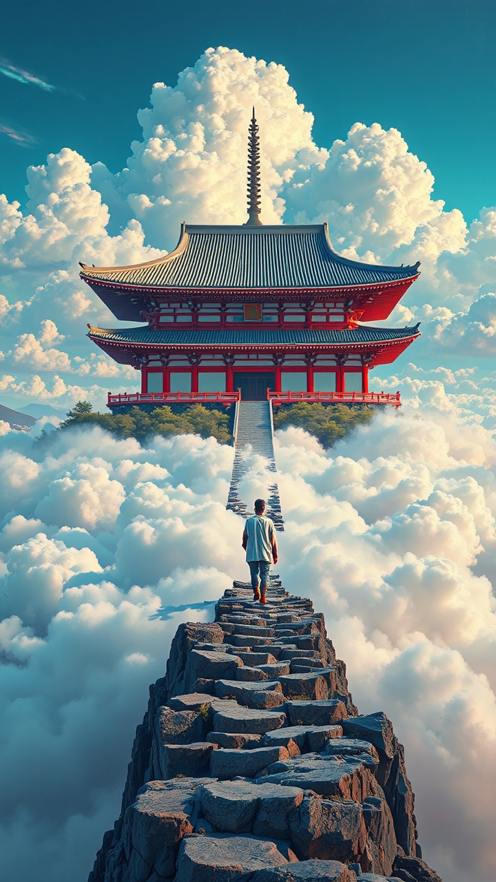 Man walking on fluffy