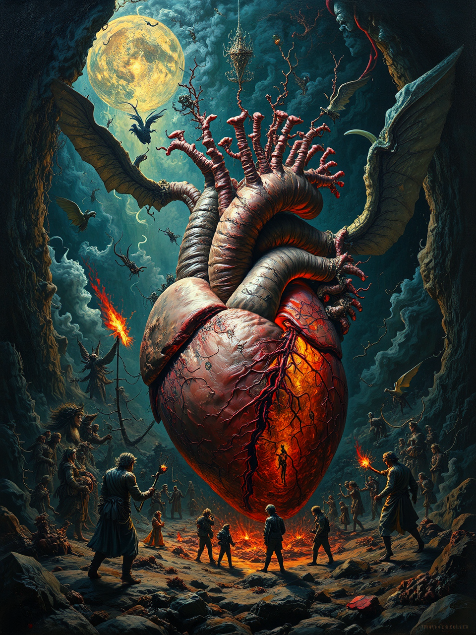 Human heart with inner
