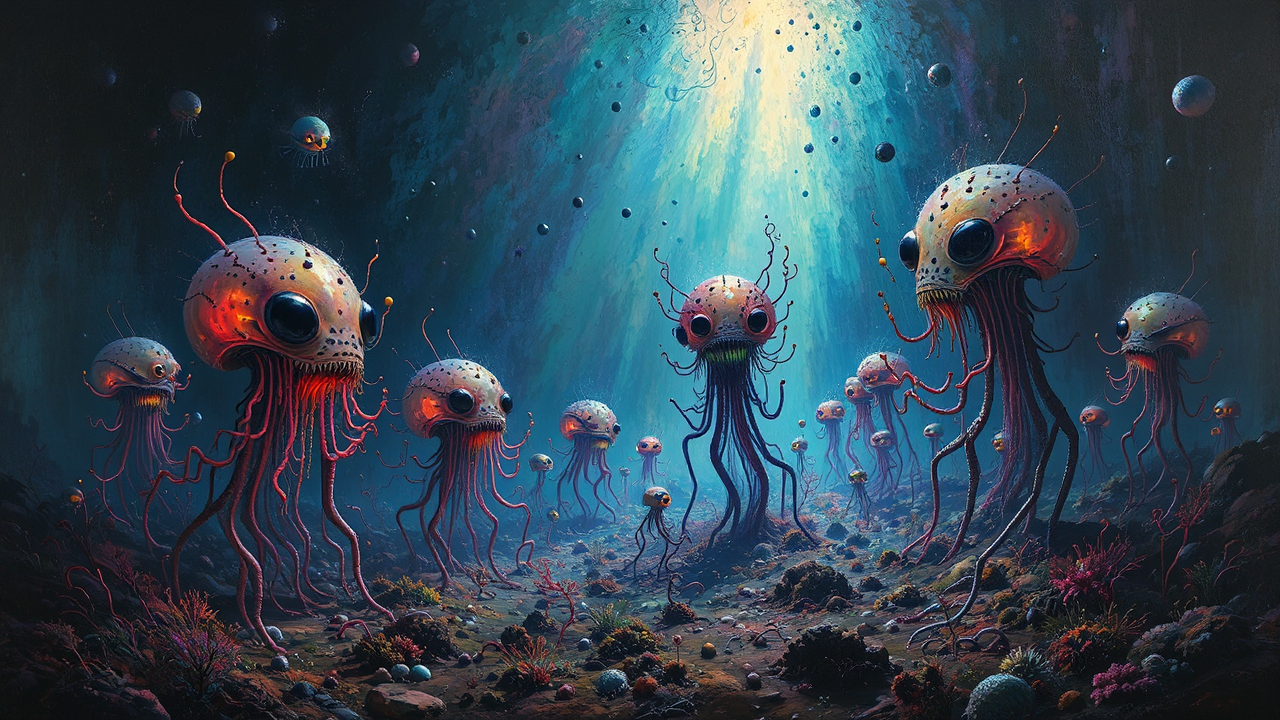 Alien creatures in surreal
