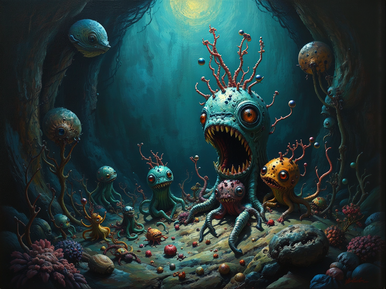 Small sea creatures in