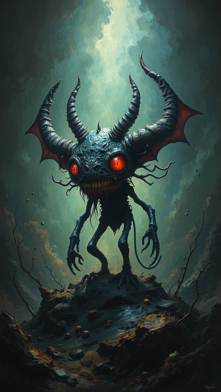 Surreal demon from the