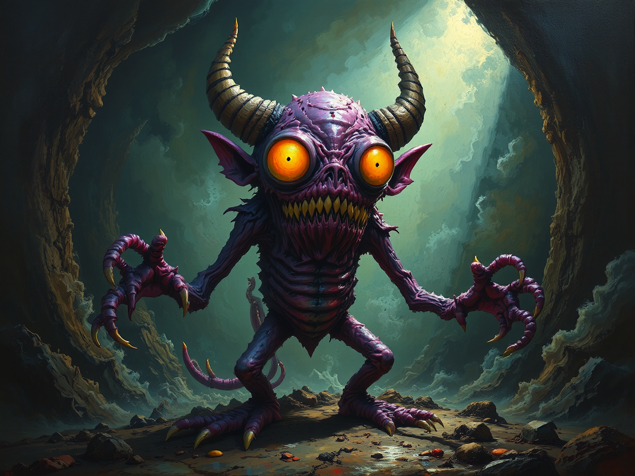 Whimsical demon from the