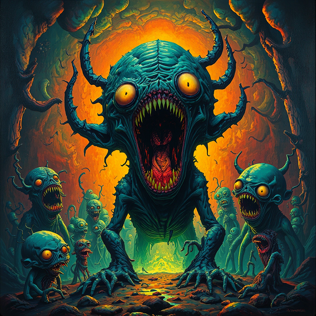 Visceral monster art with