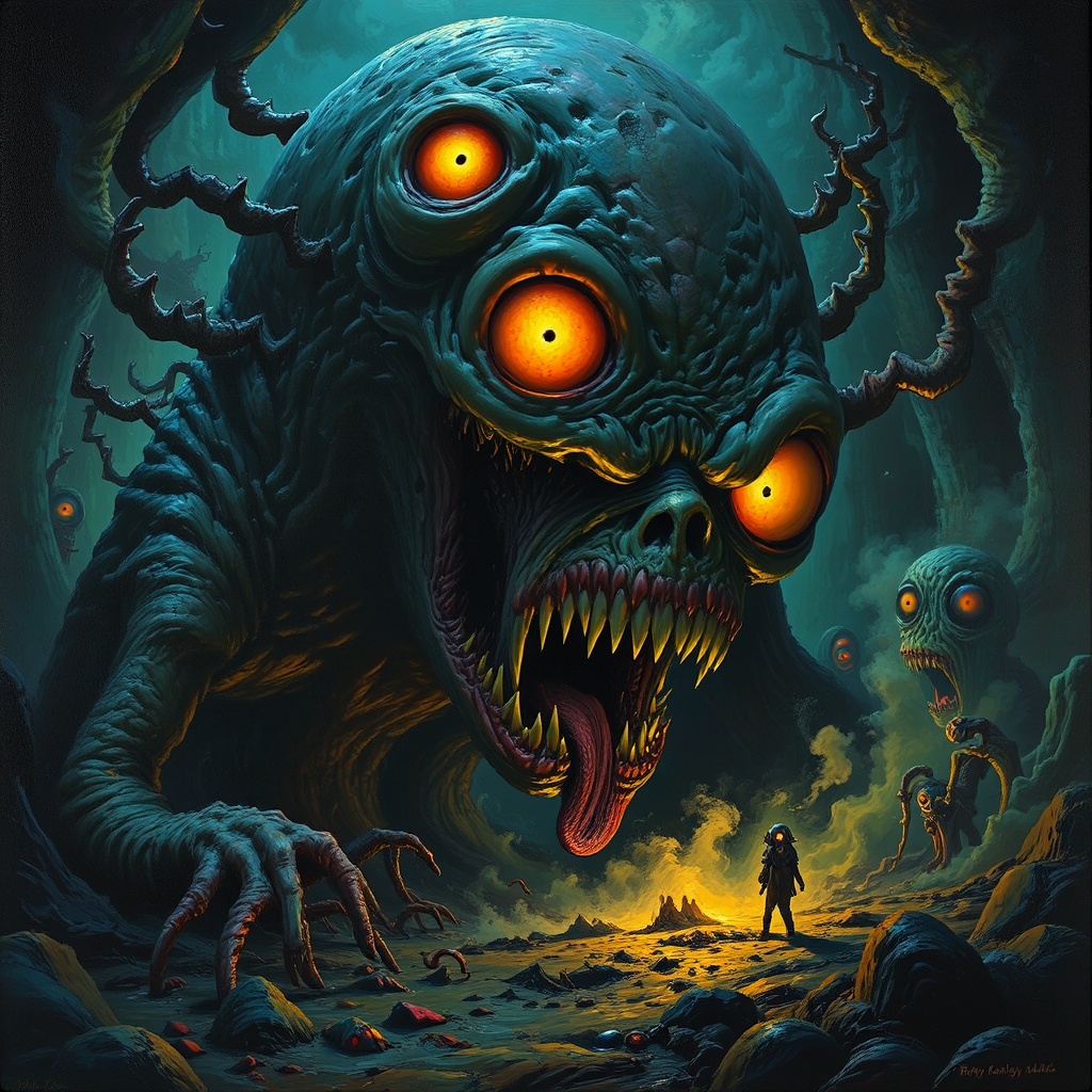 Monsters in surreal, dark