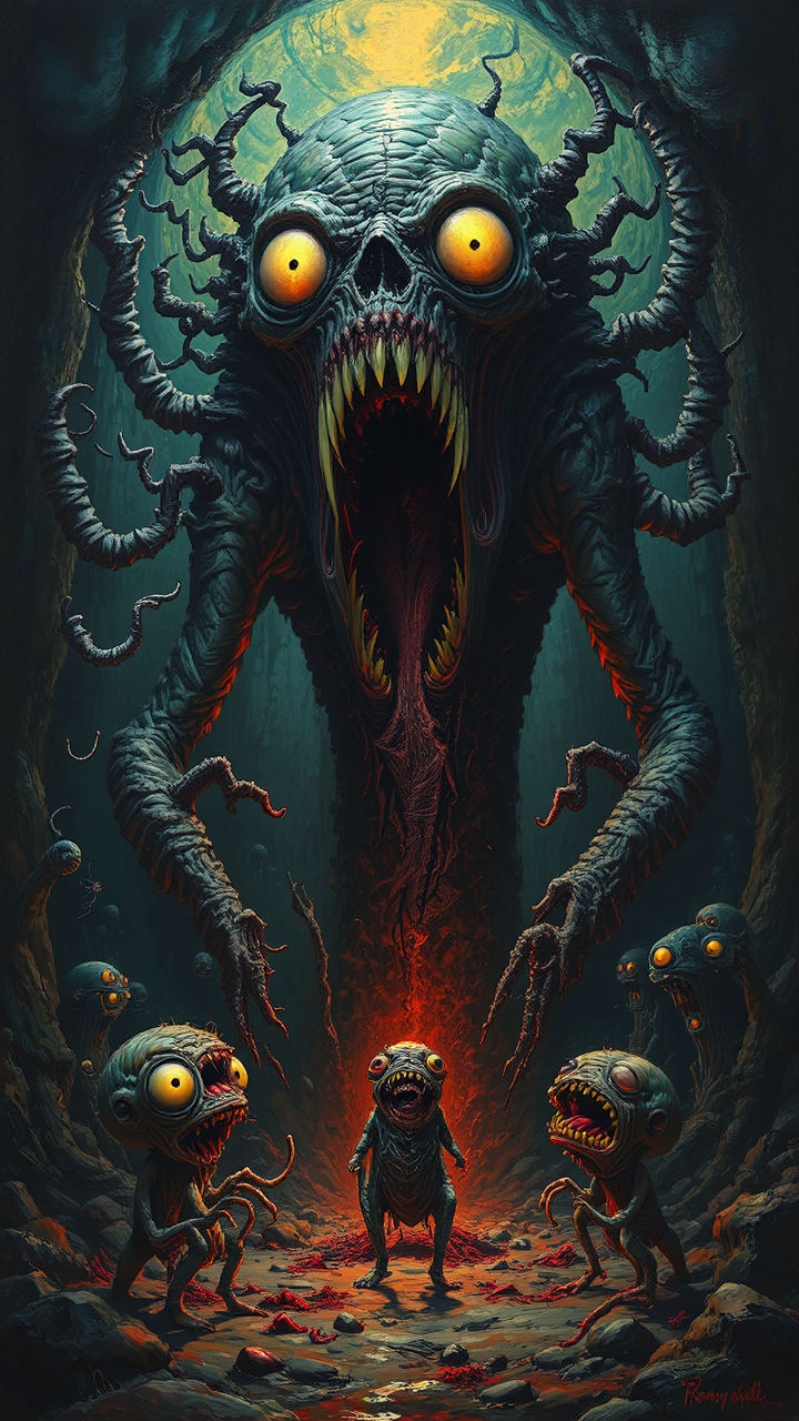 Monsters in surreal, dramatic