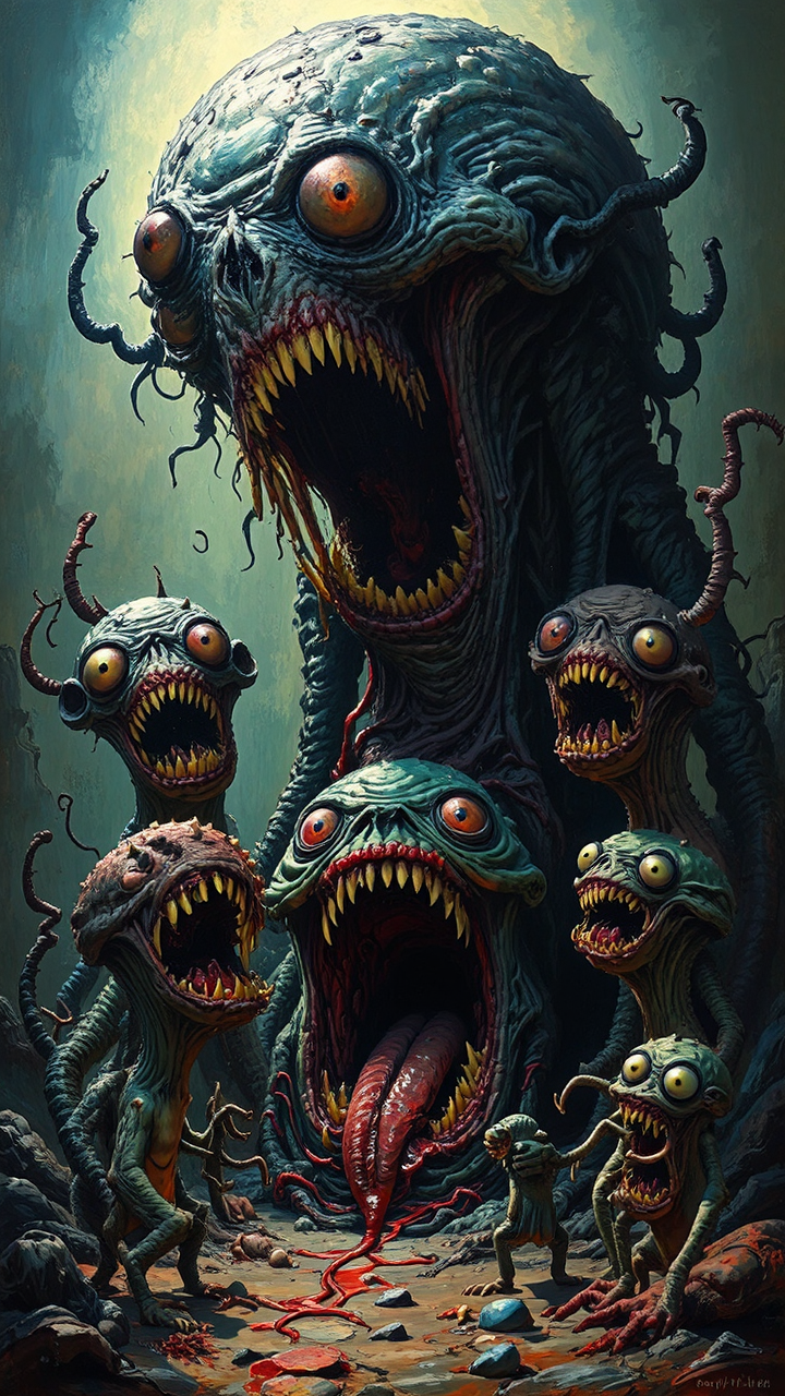 Visceral monsters and cartoon