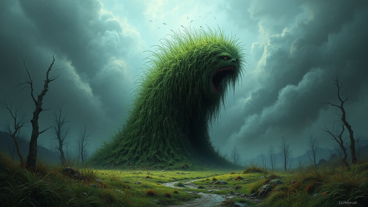 Grass monster in eerie