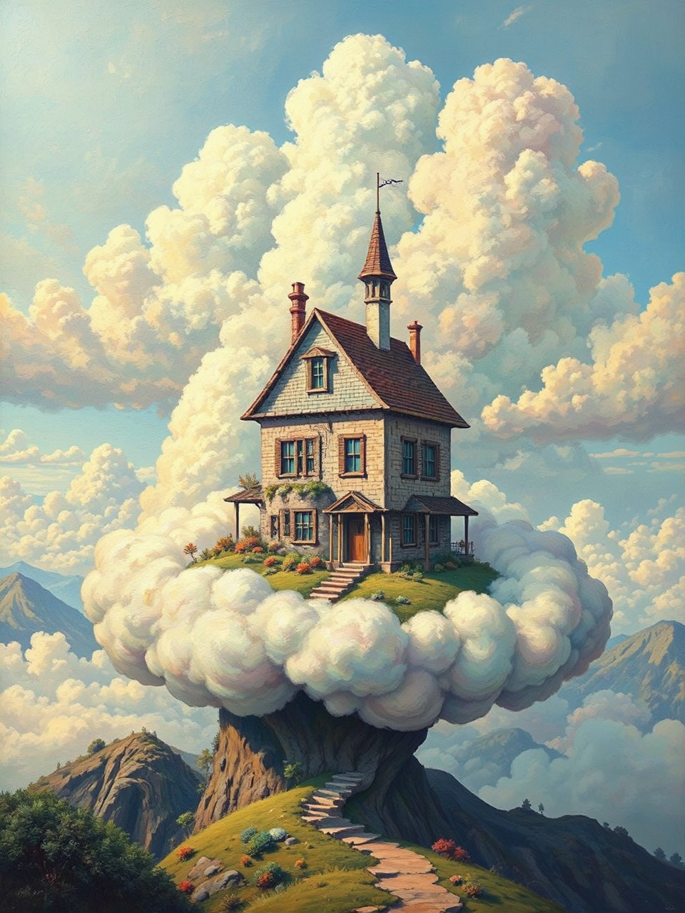 House built on fluffy