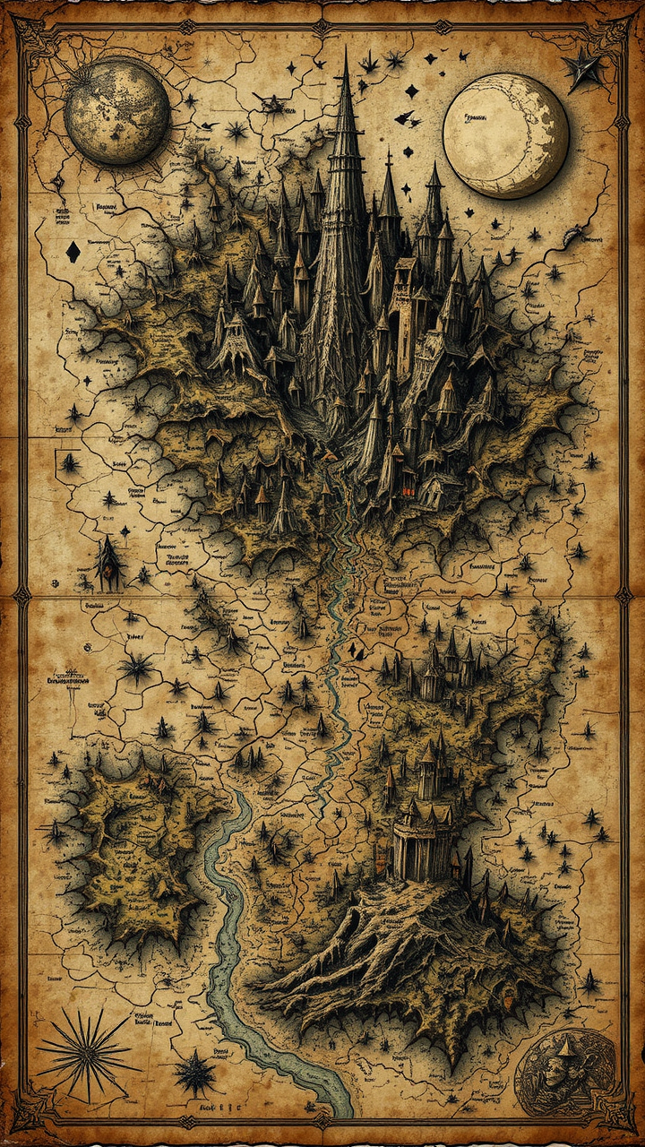 Old vintage dark fantasy