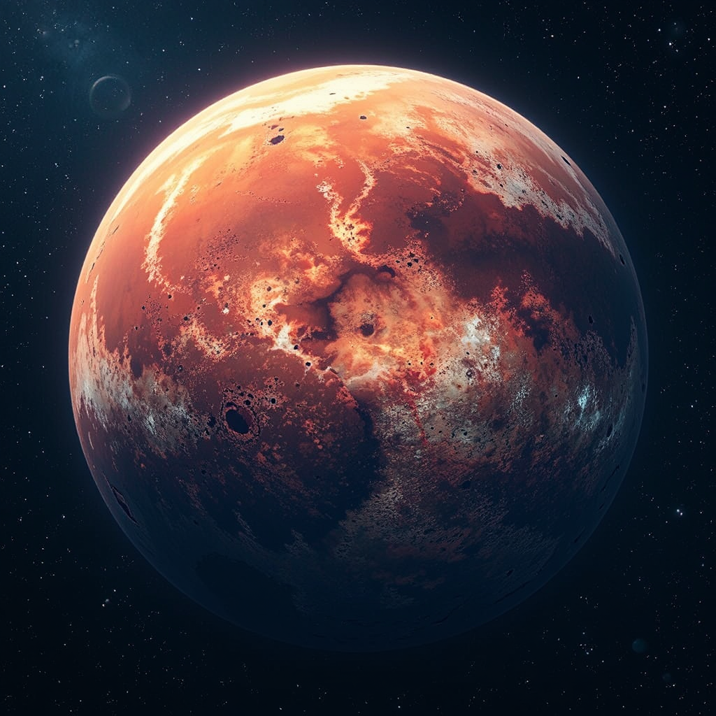 A planet floating in