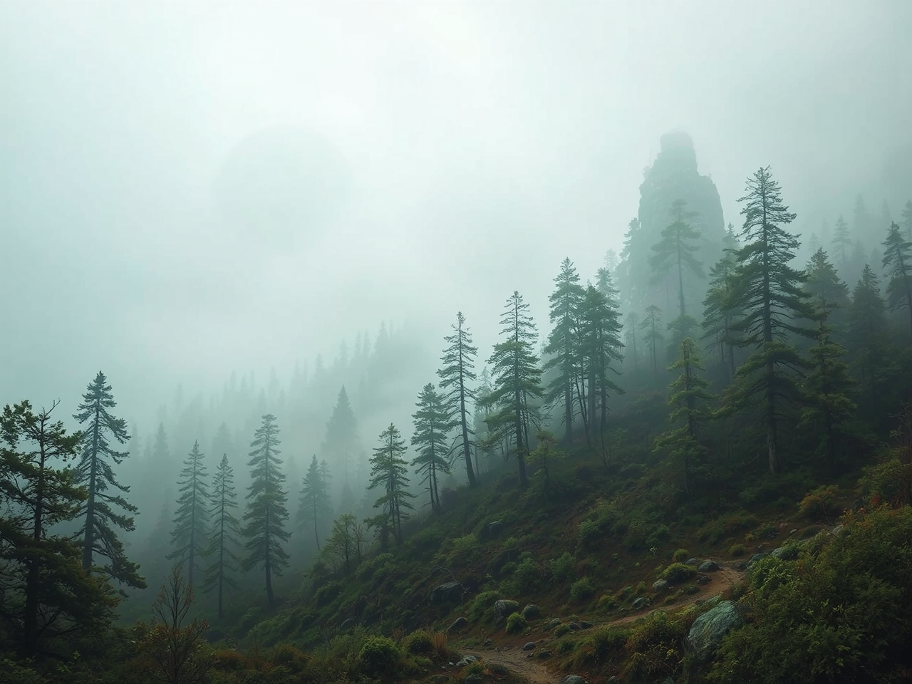 Alien planet landscape with