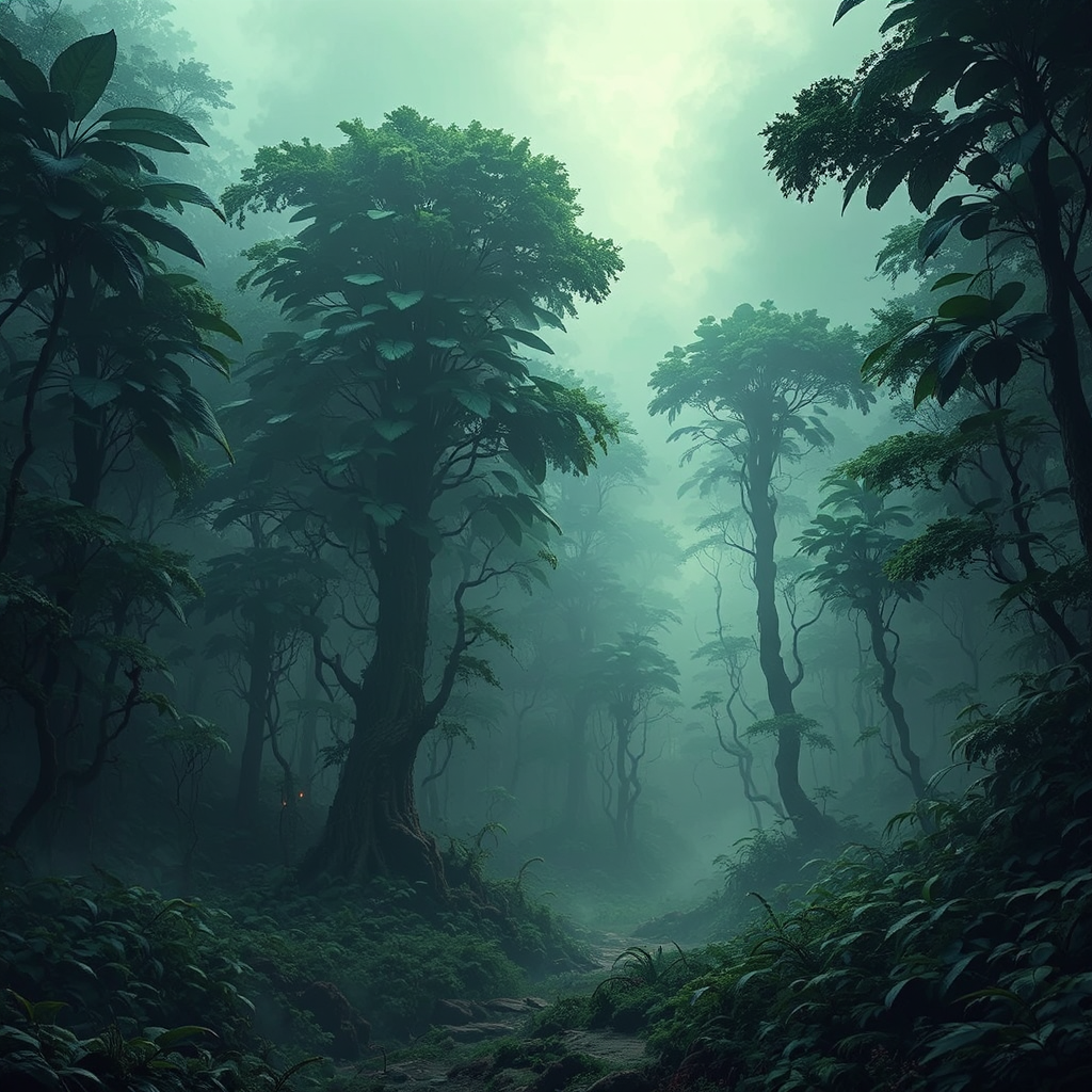 Alien planet landscape with