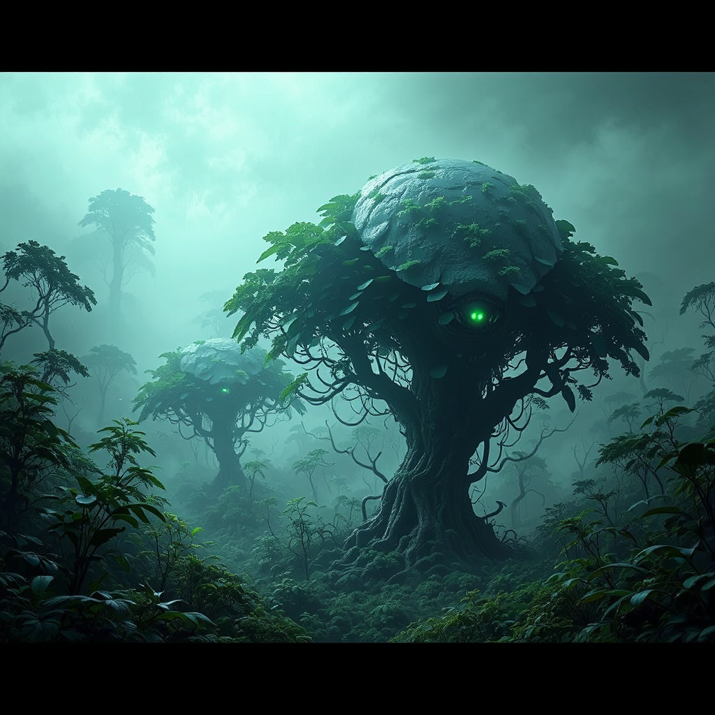 Alien planet covered in