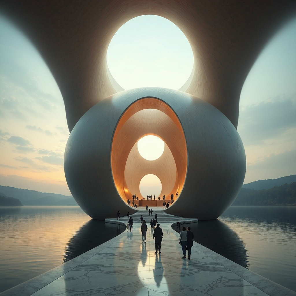 Egg-shaped building on a