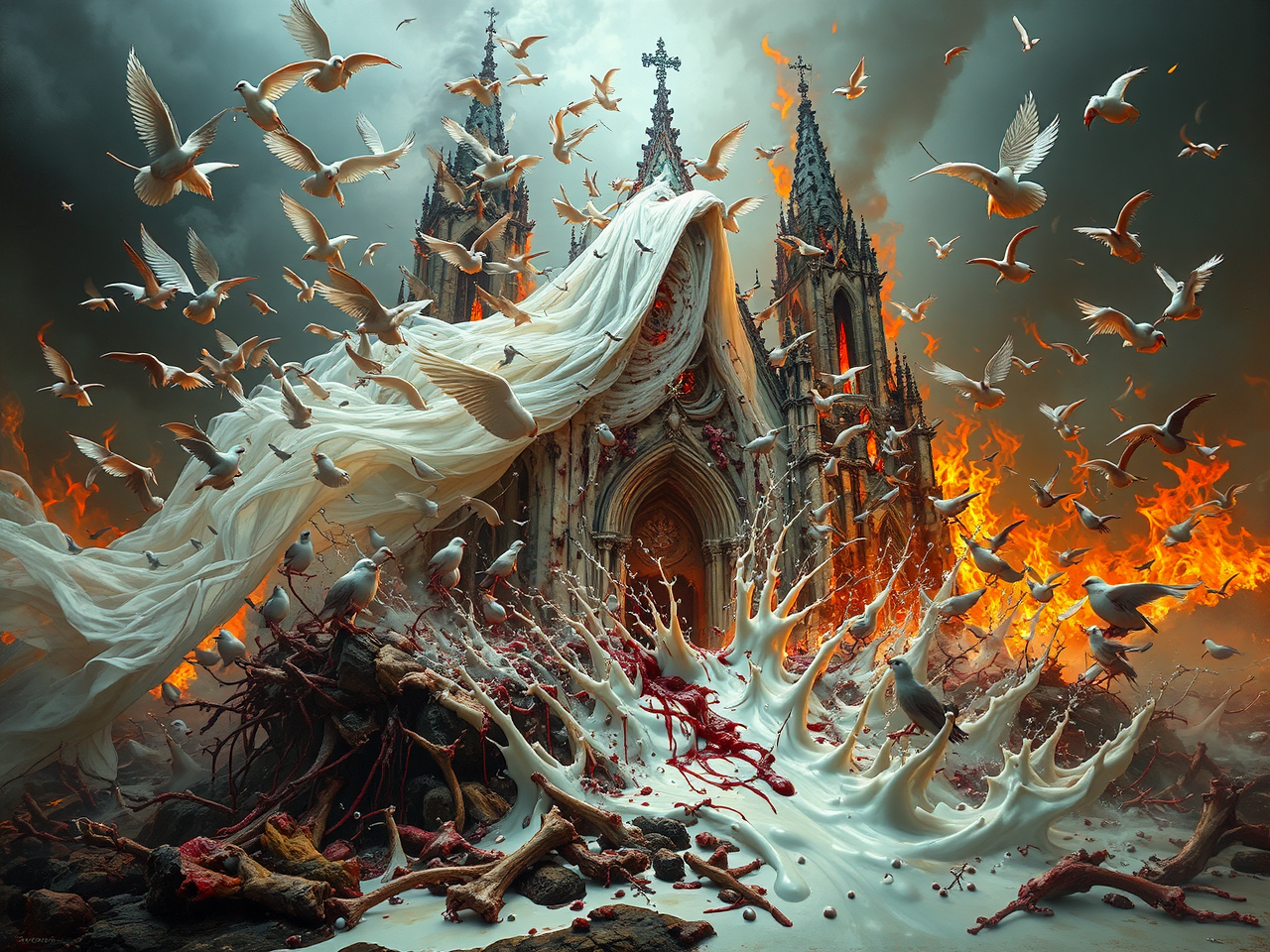 Breathtaking painting of birds