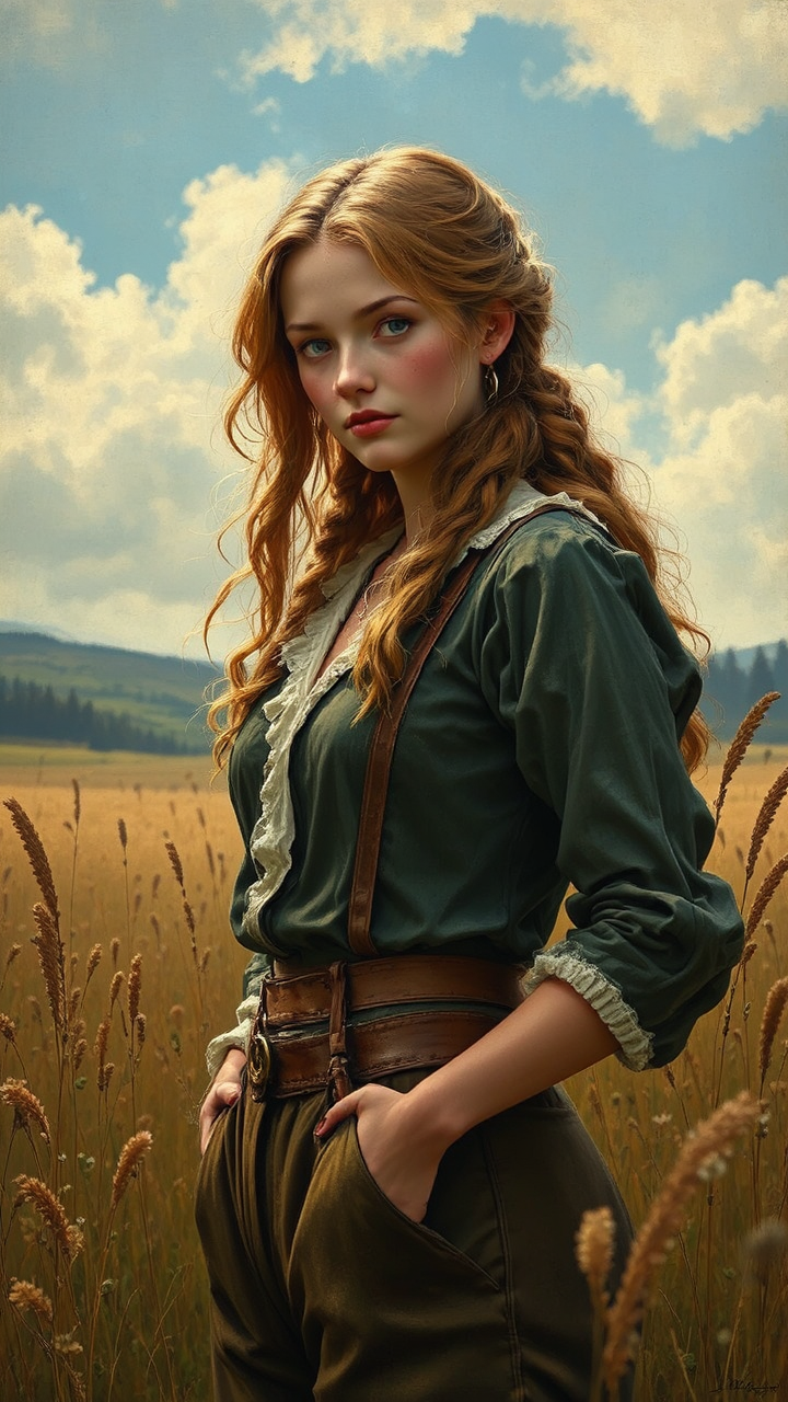 Young woman in field