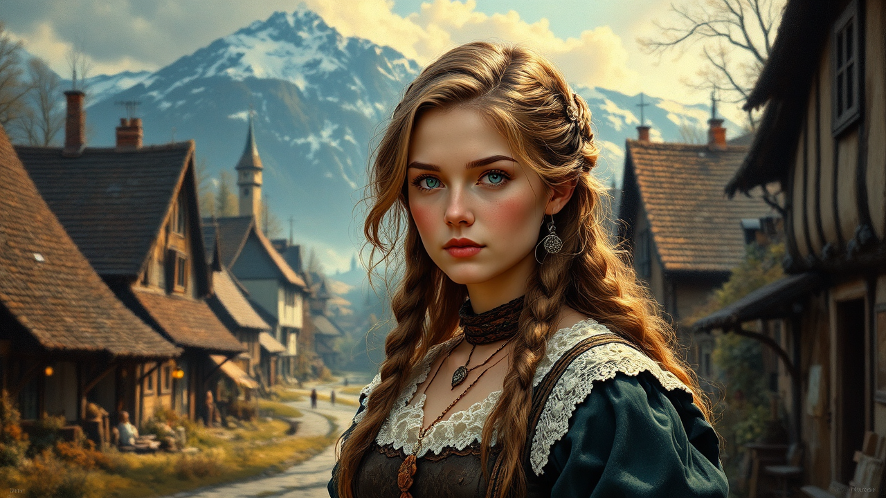 Young woman in medieval