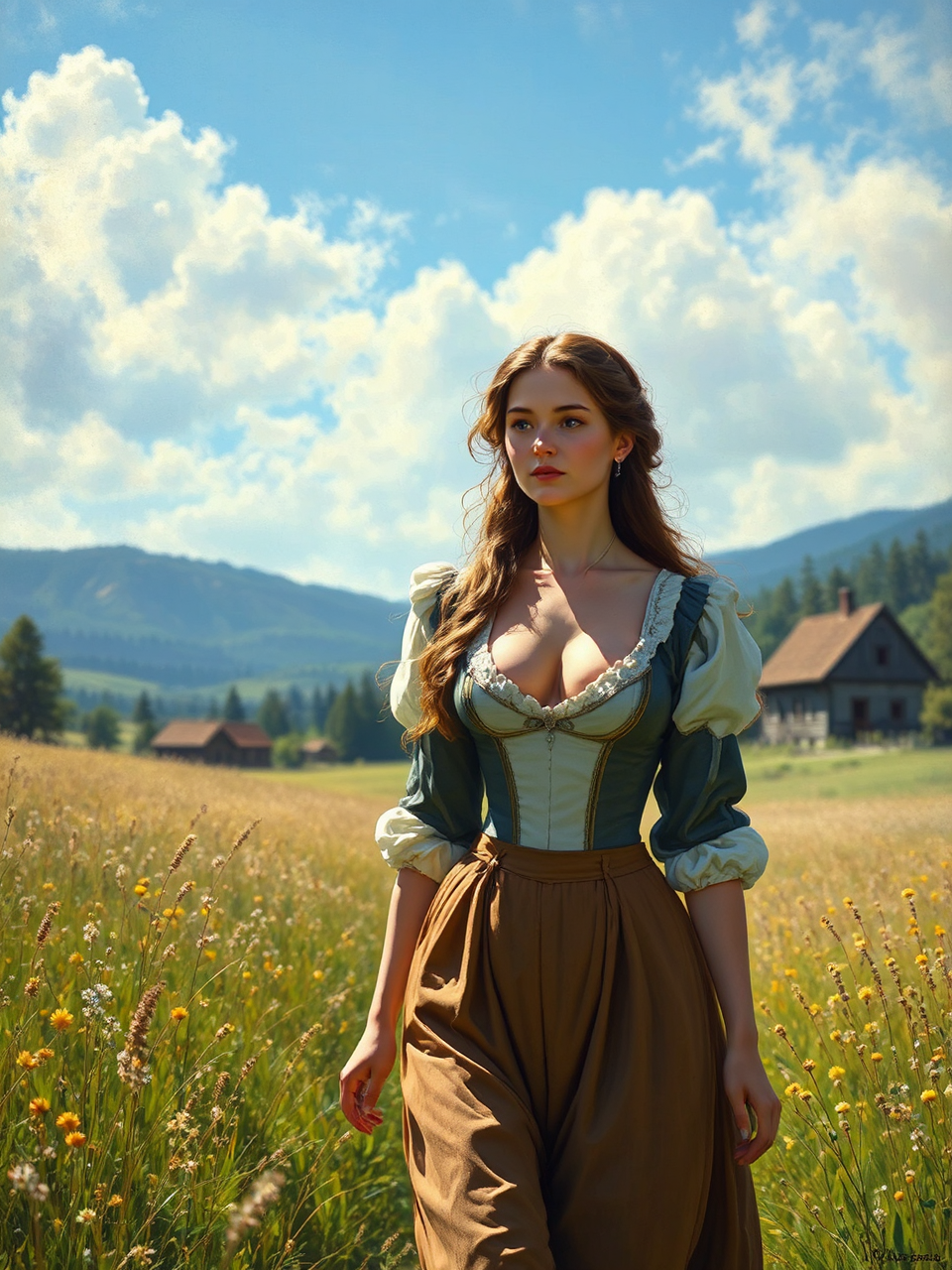 Glamorous maiden in a