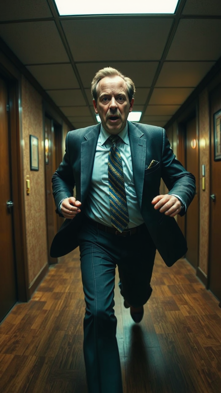 Man chasing a character