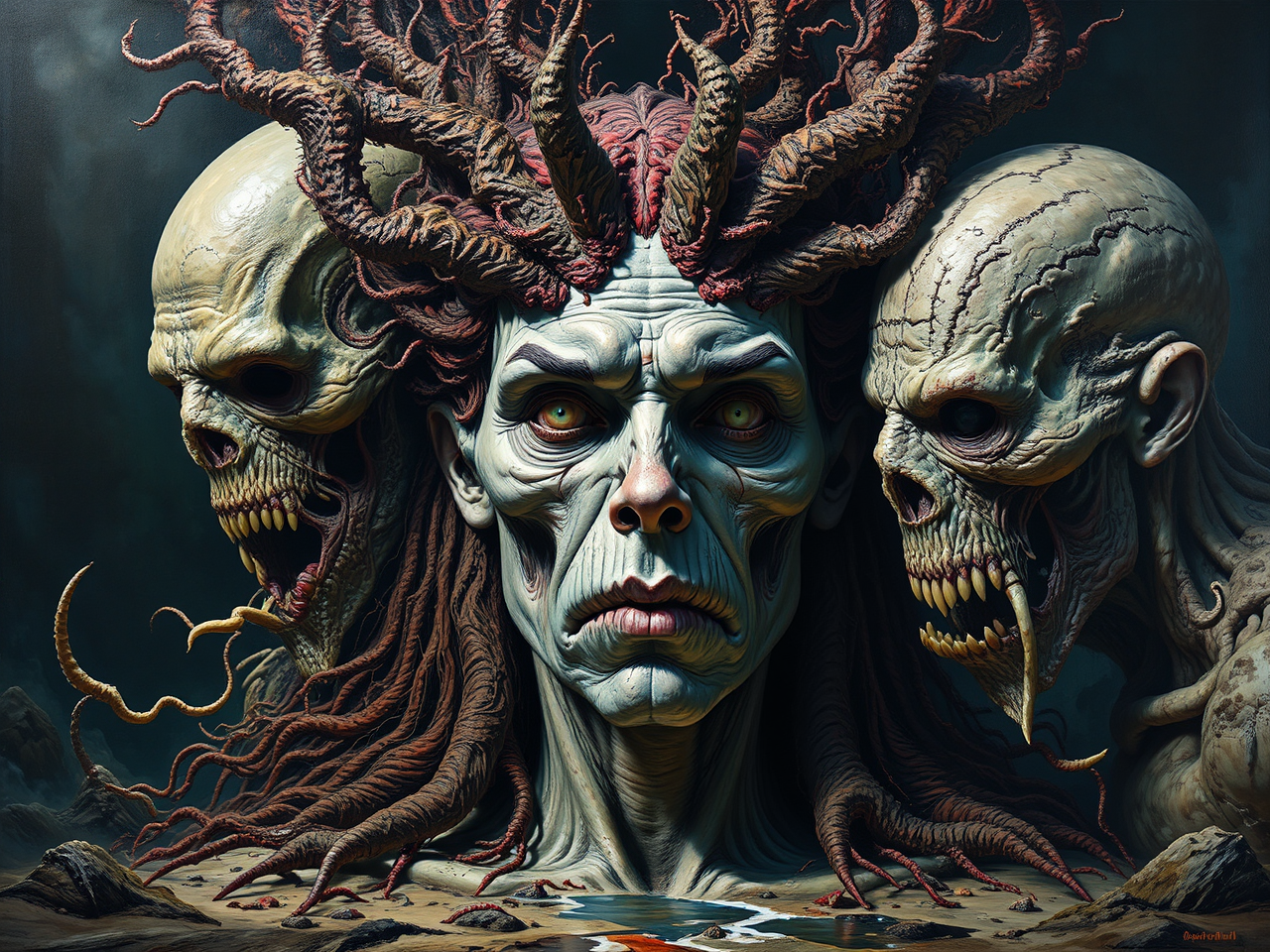 Hyperrealistic artwork with dark