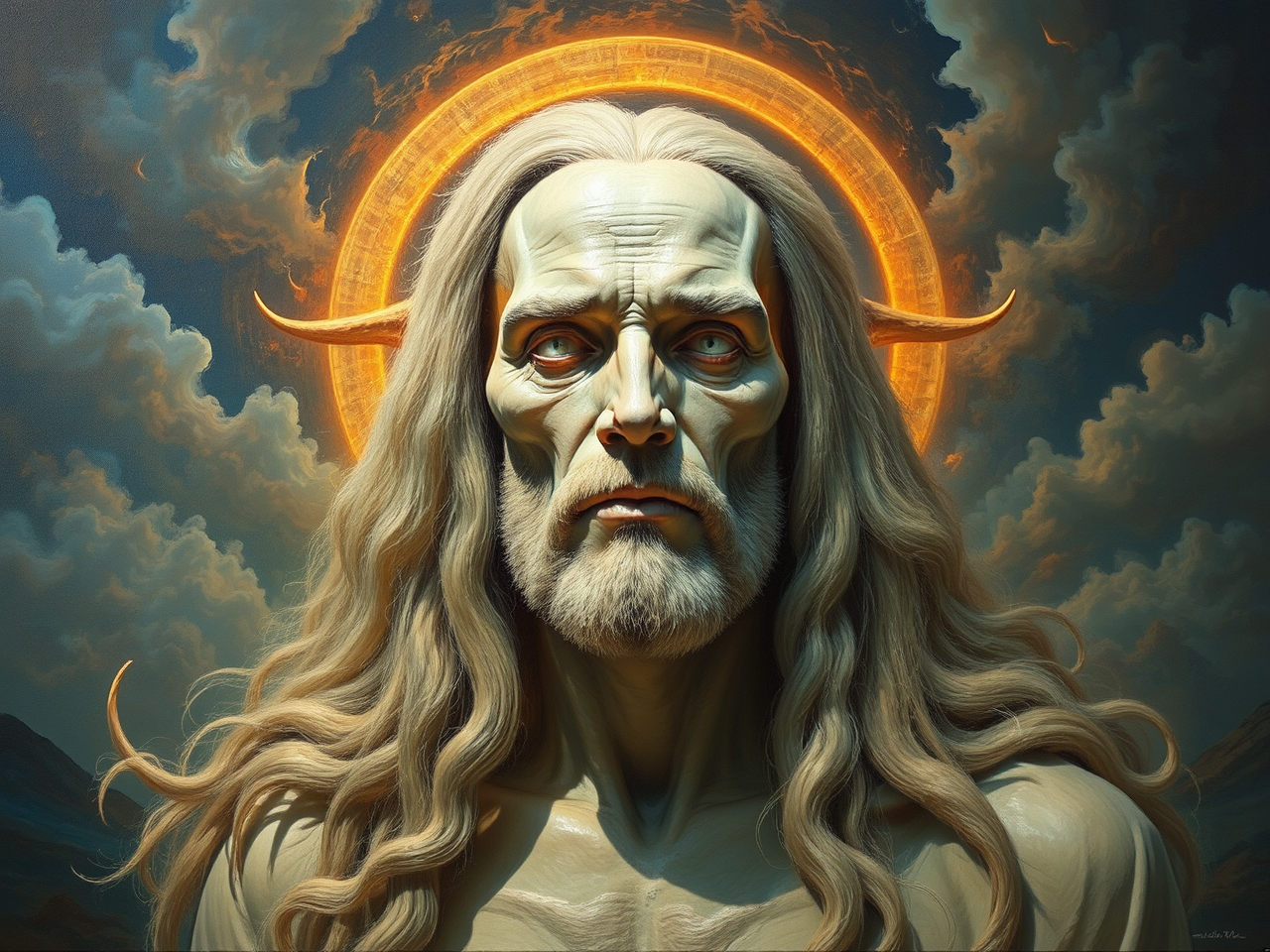 Man with intense facial