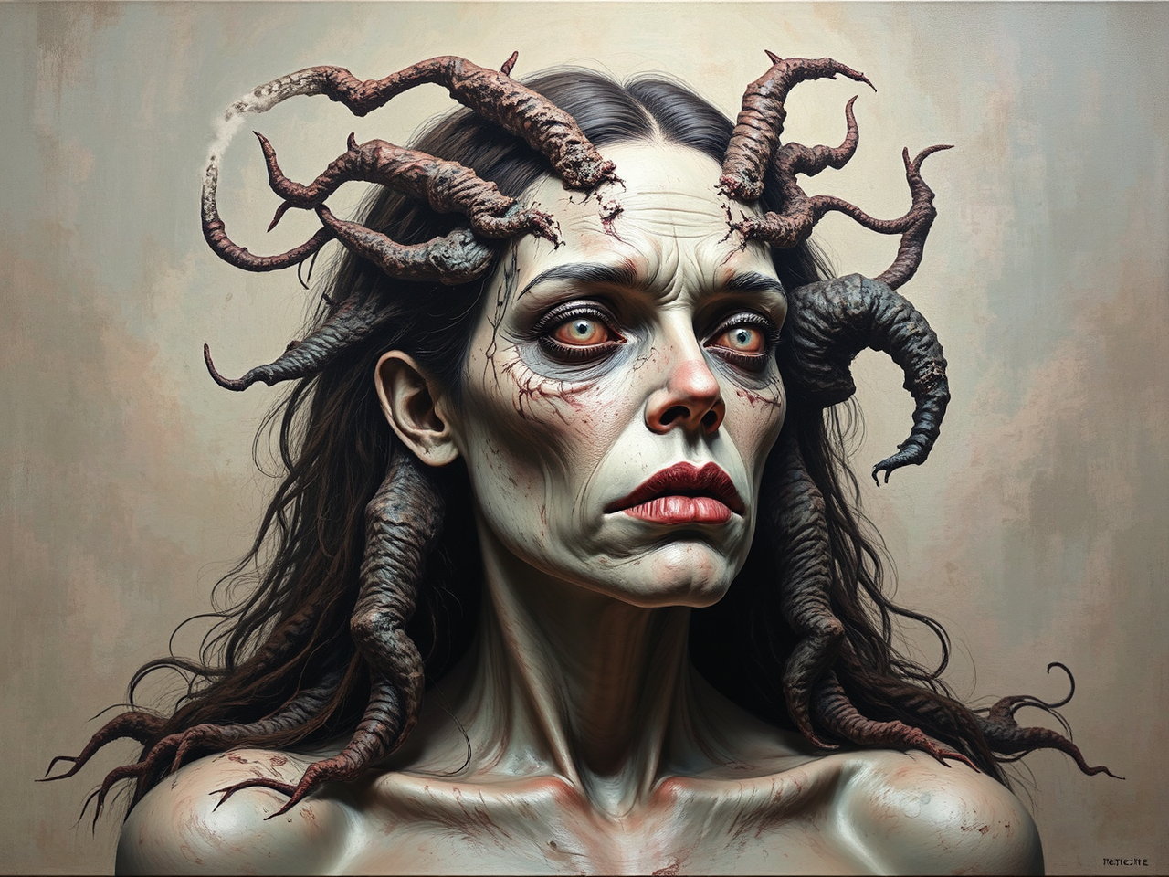 Hyperrealistic painting of surreal