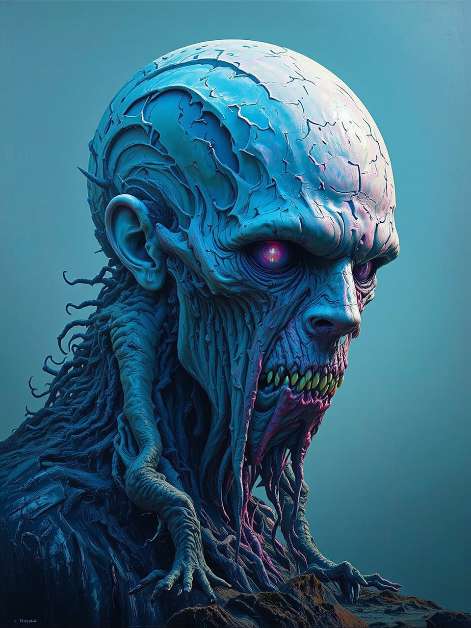 Hyperrealistic painting of a