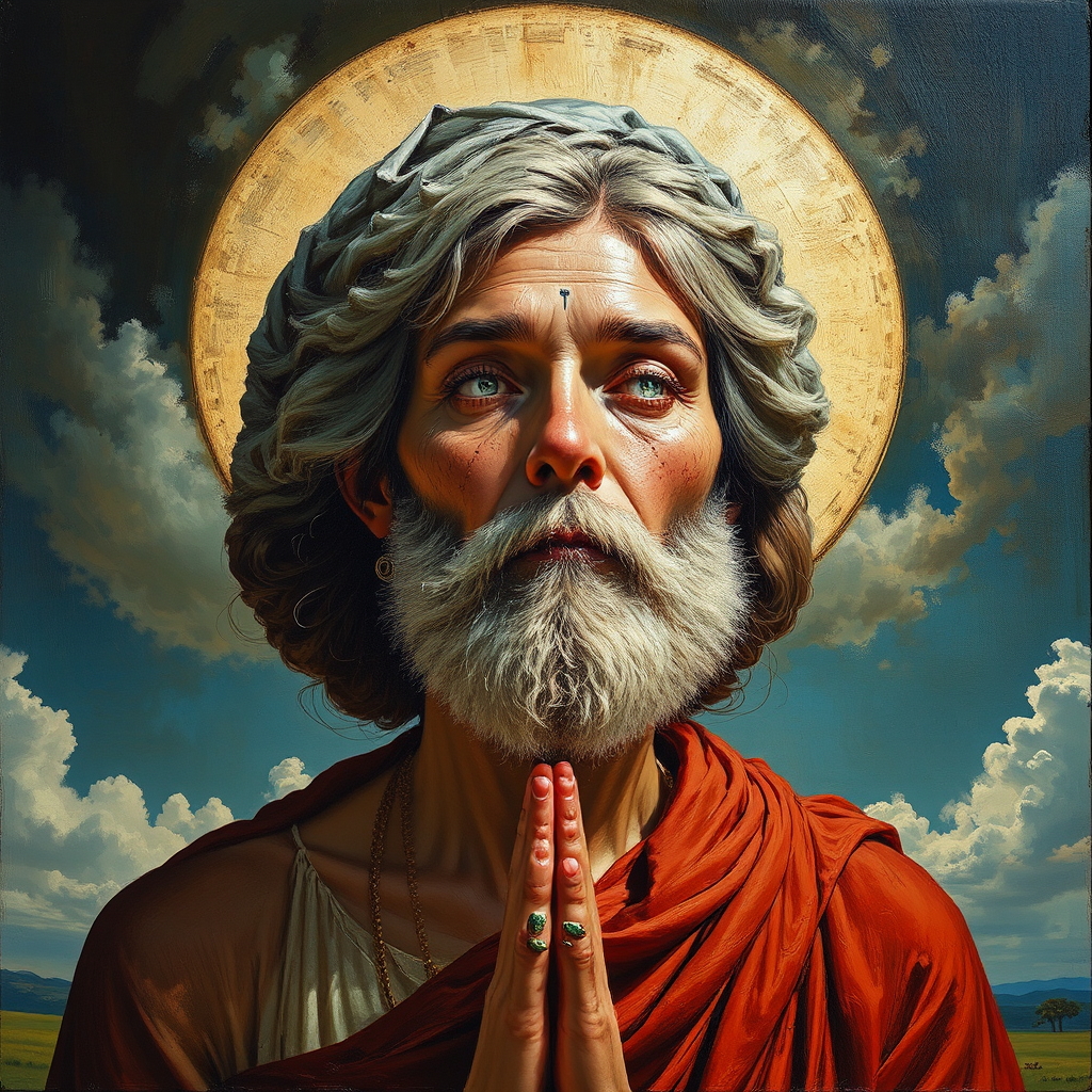 A realistic painting of