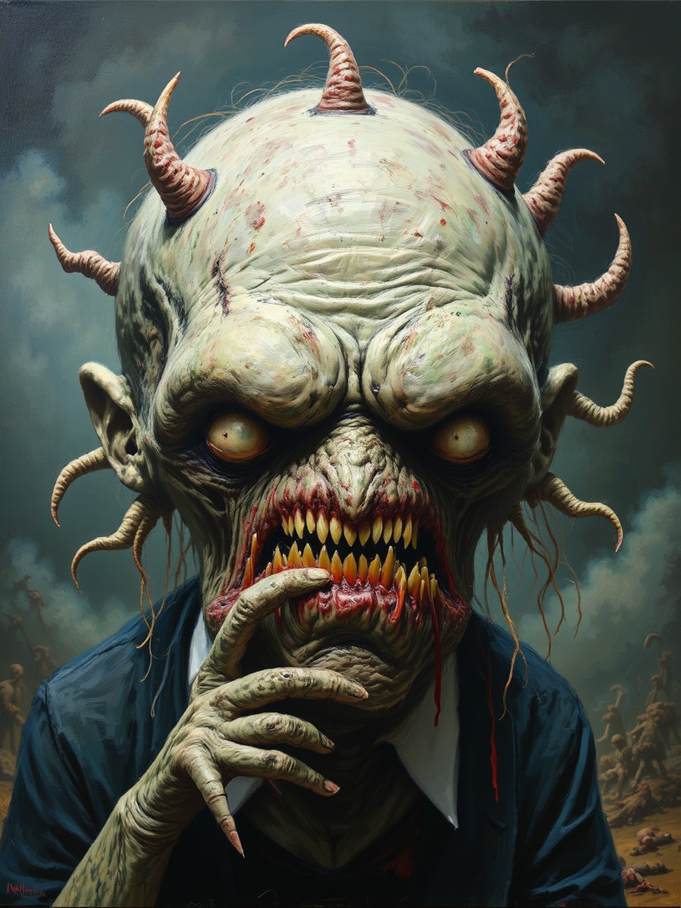 Hyperrealistic painting of a