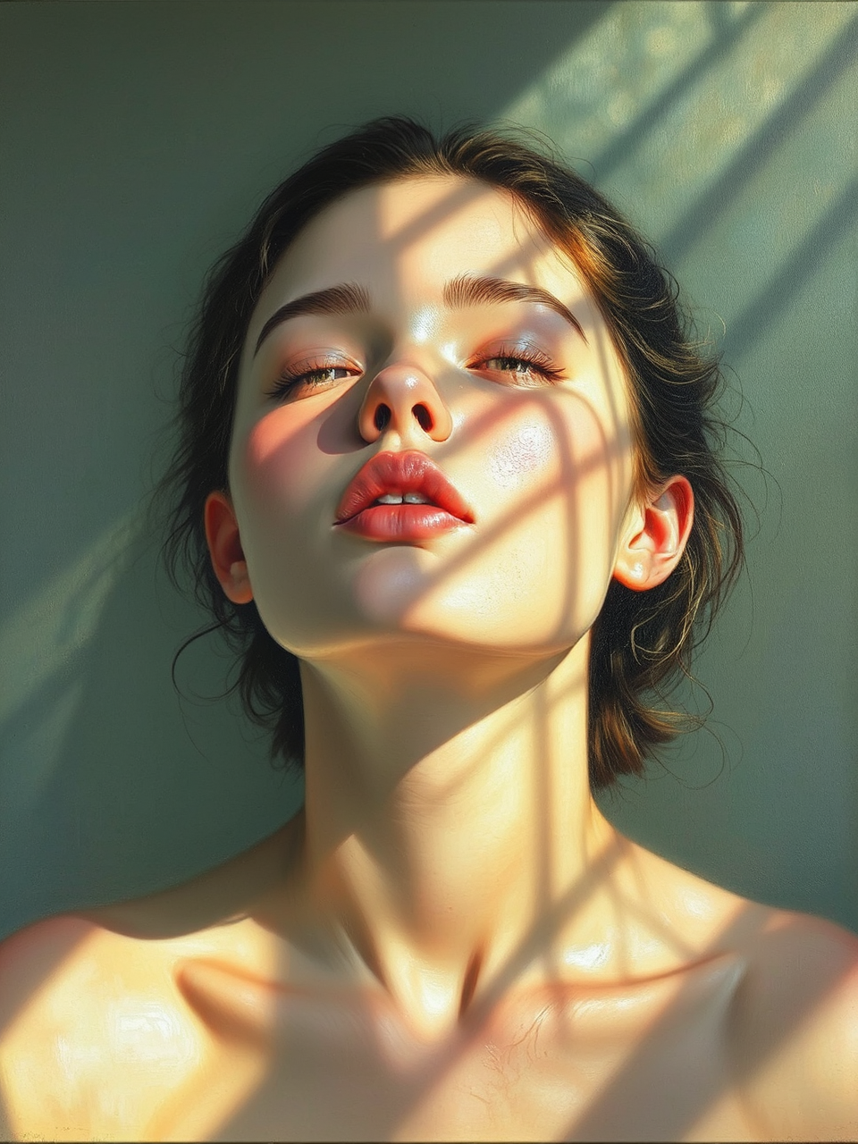 Acrylic painting with photorealistic