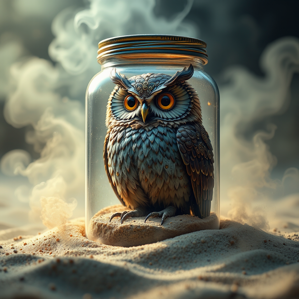 Steampunk owl in a