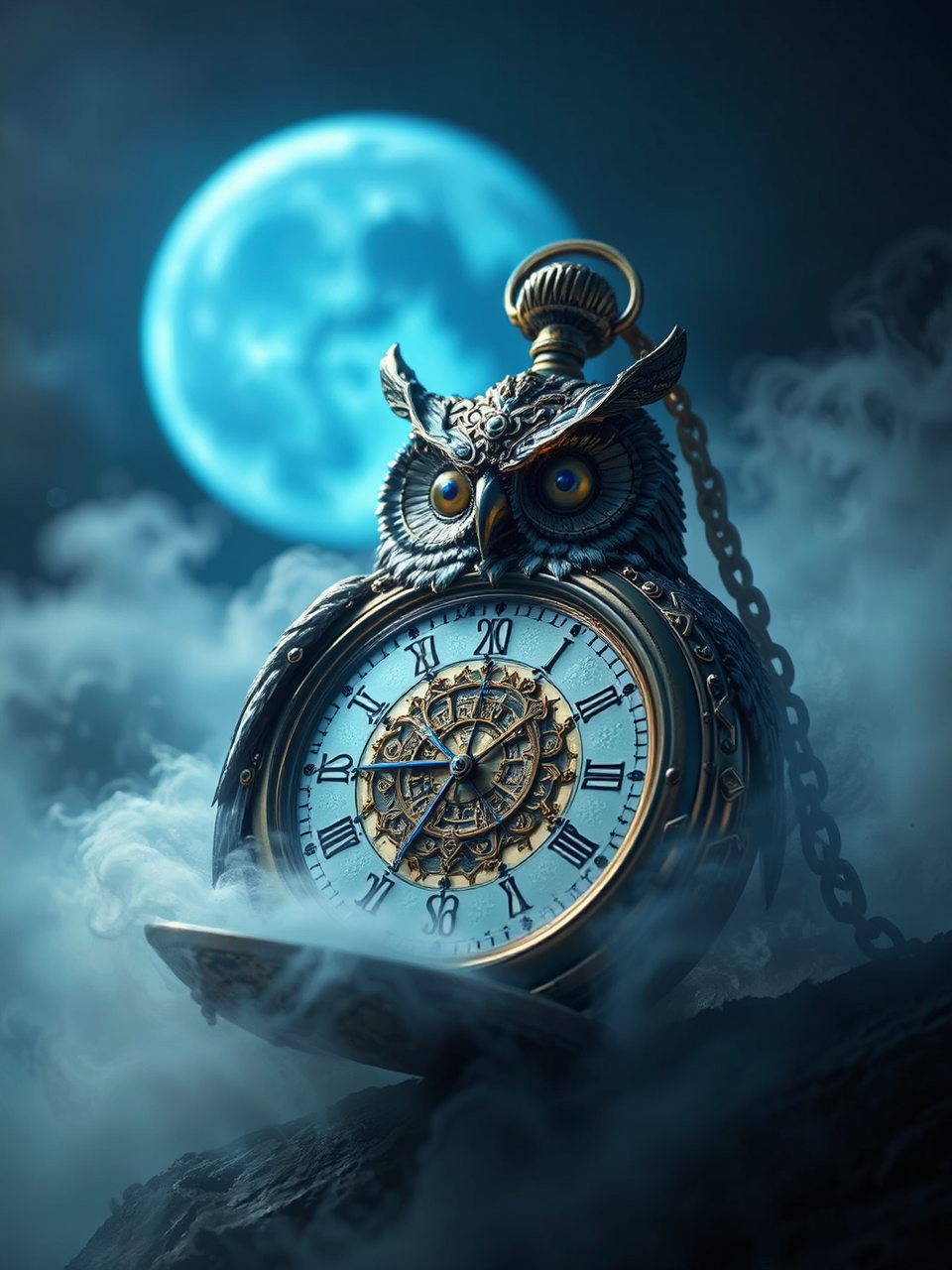 Steampunk owl with a