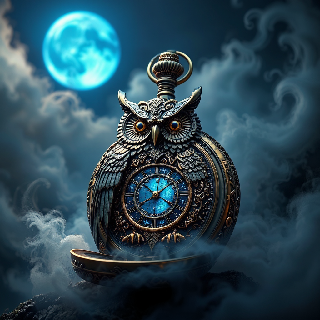 Steampunk Aztec owl pocket