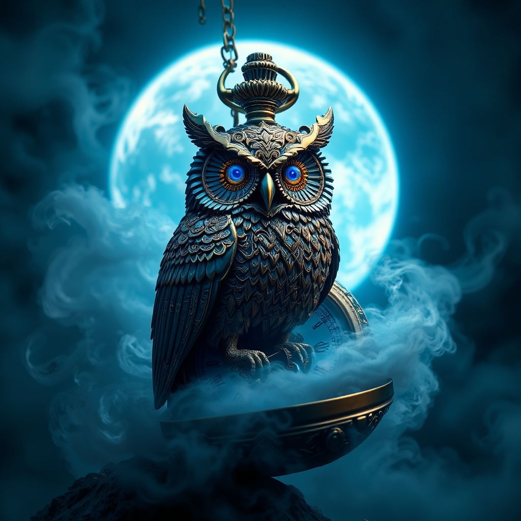 Steampunk Aztec Owl Pocket