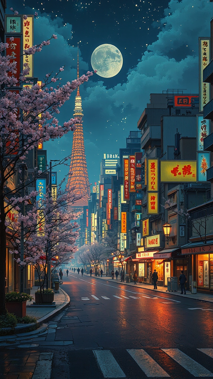 Empty Tokyo streets at