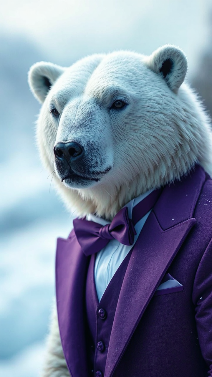Anthropomorphic polar bear in