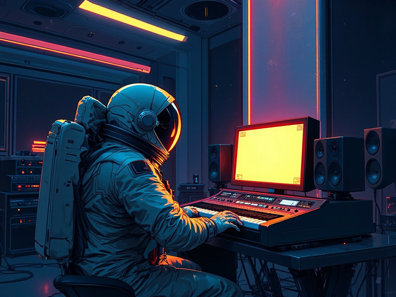 Astronaut in a recording