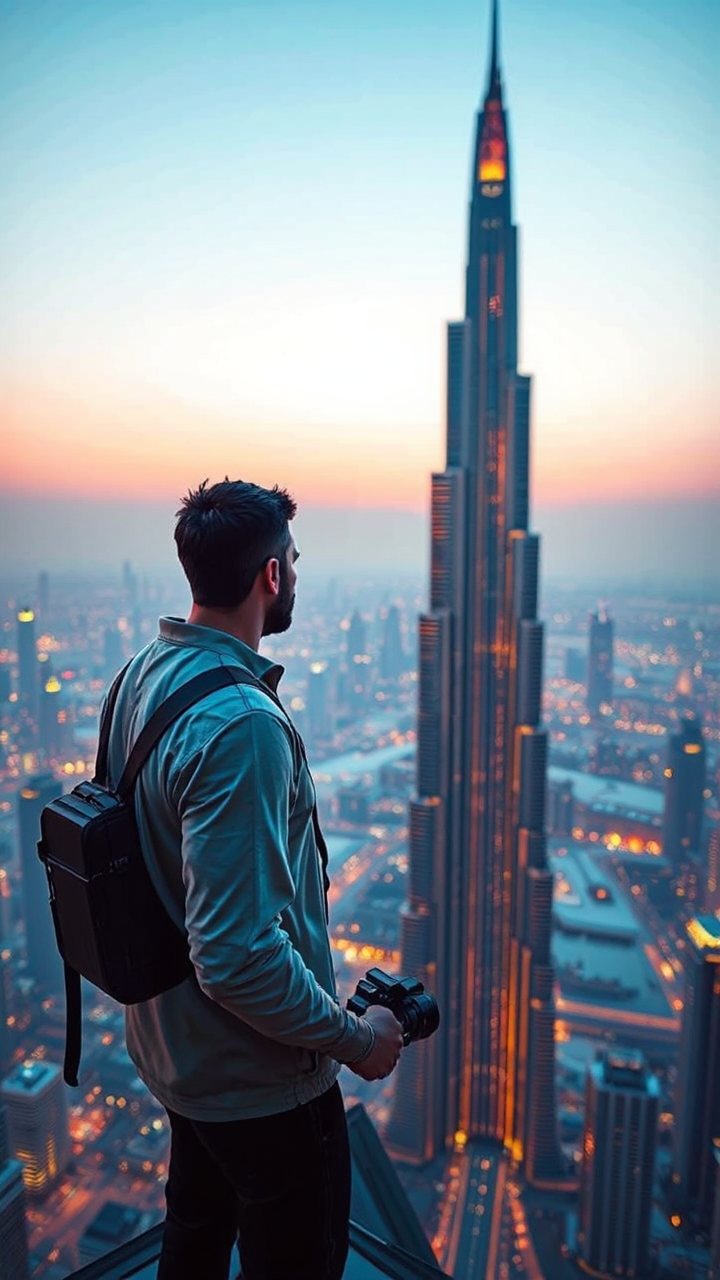 Man on Burj Khalifa's