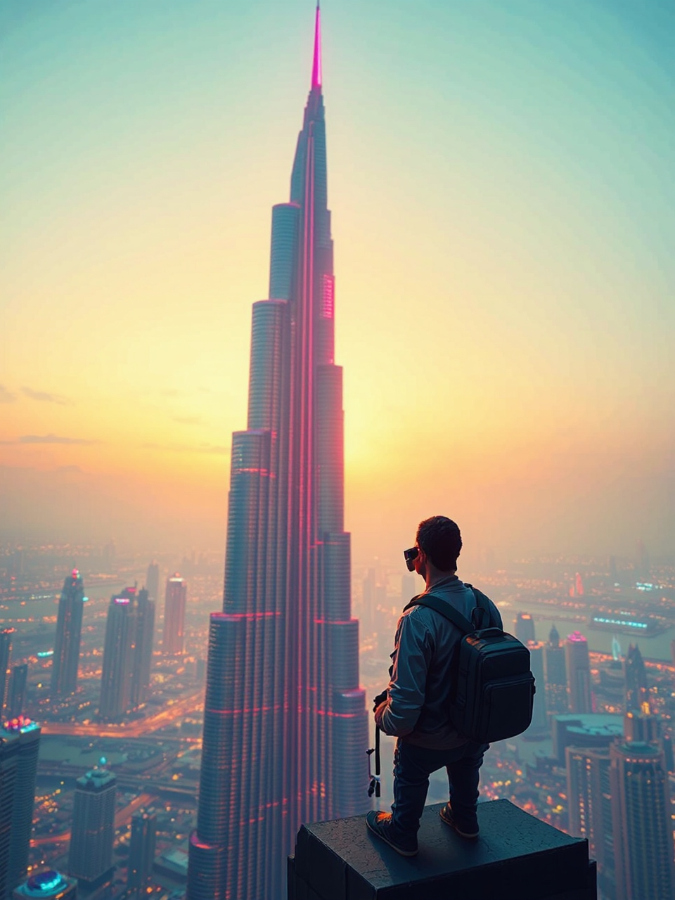 Man on Burj Khalifa