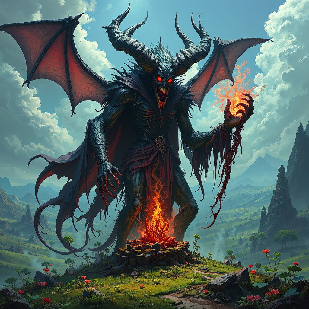 Demon casts dark magic