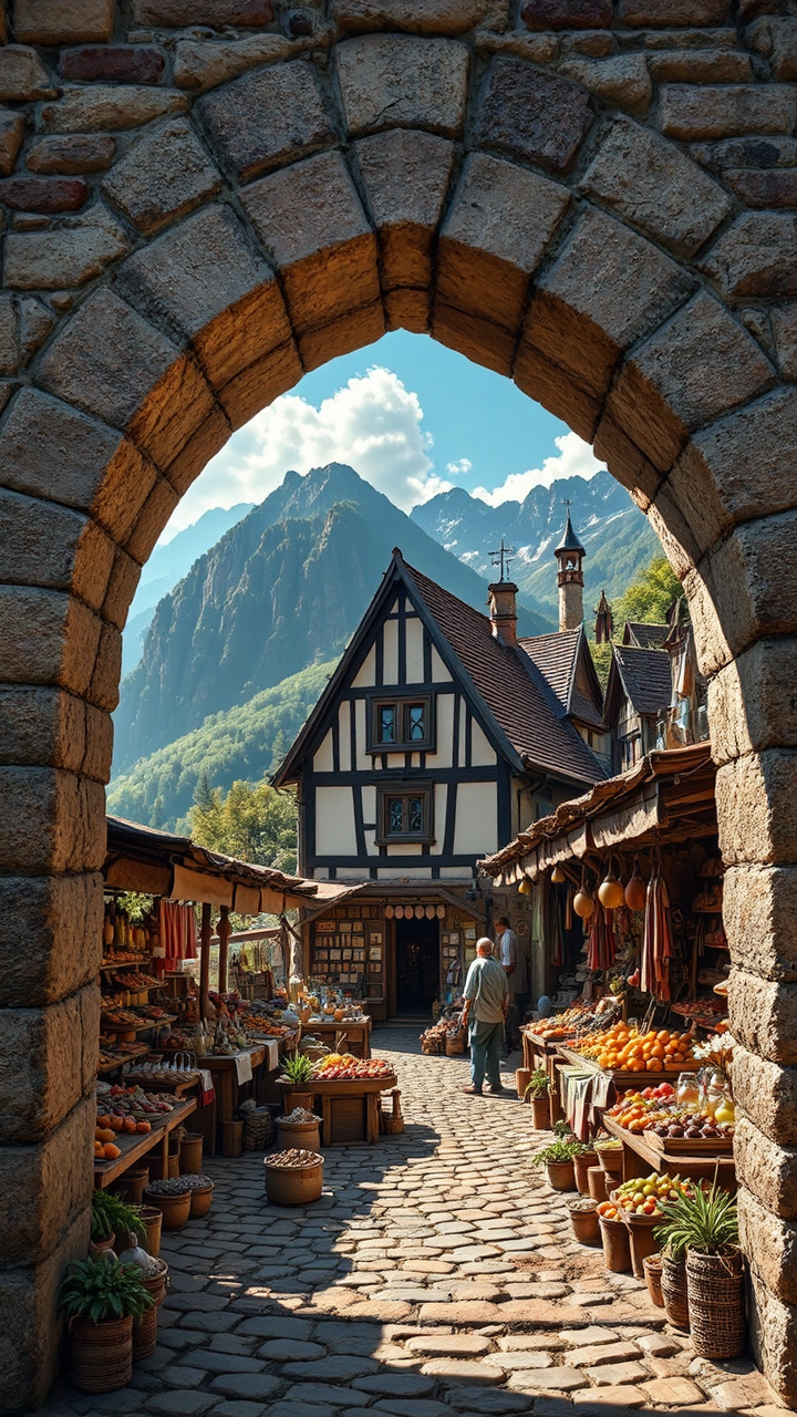 Medieval German market in