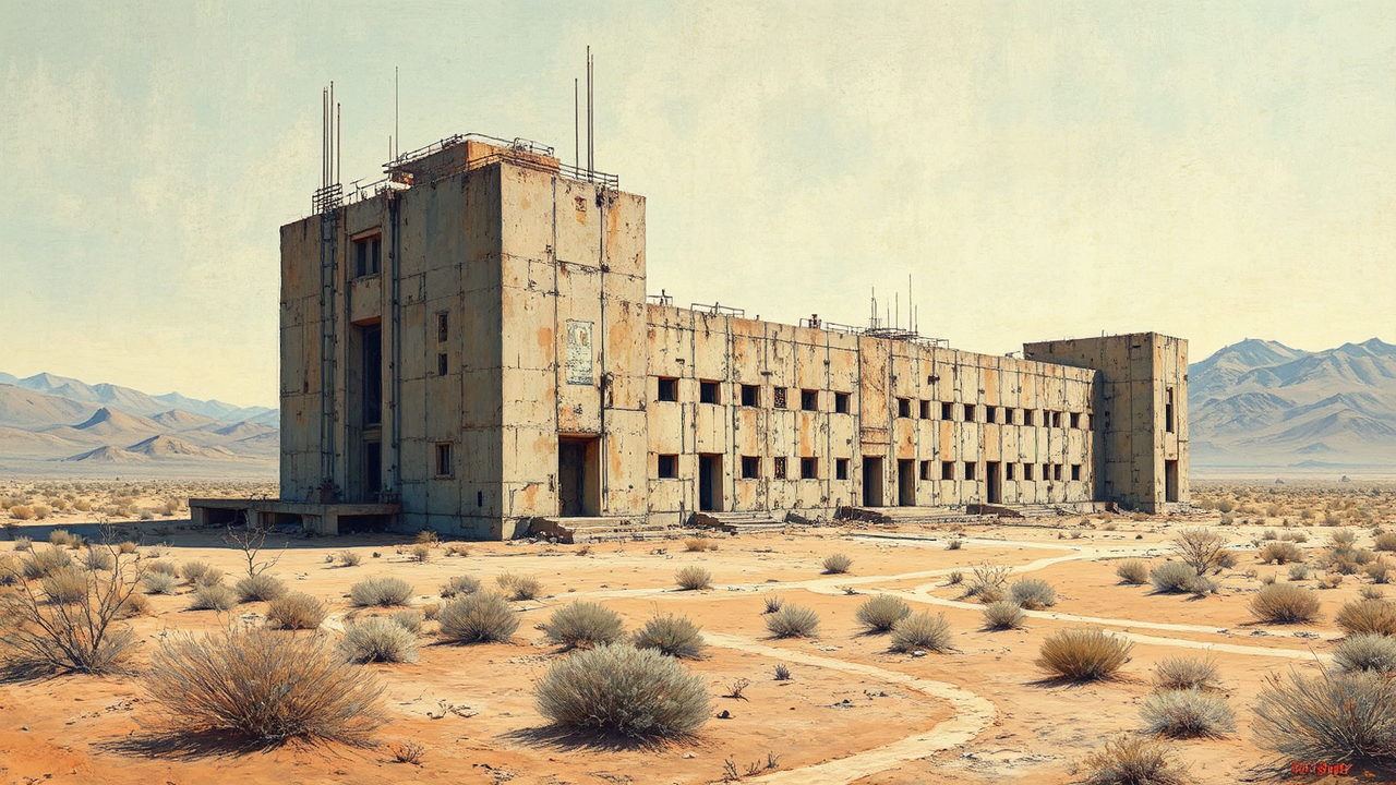 Abandoned Brutalist science lab