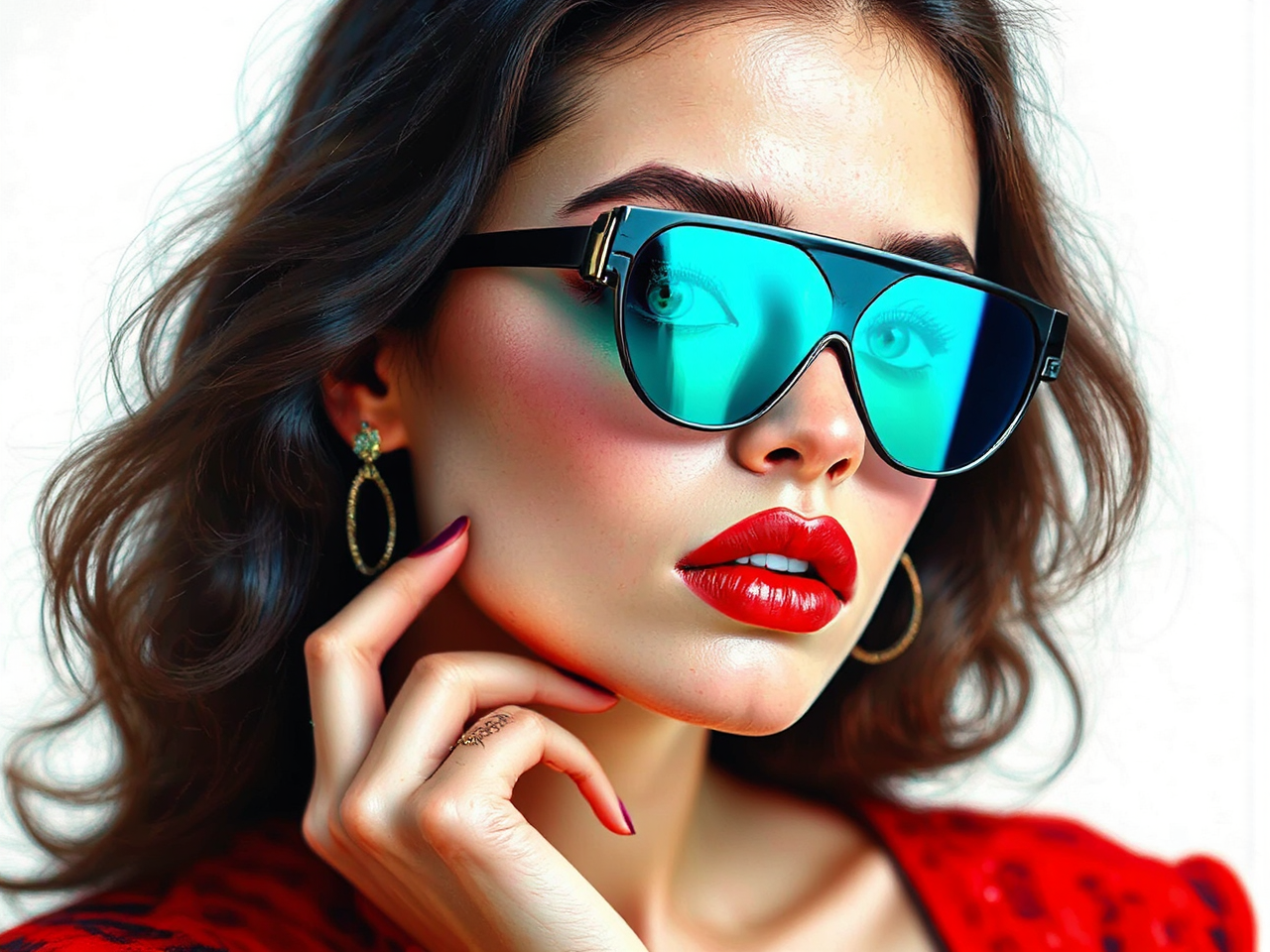 A synthwave-inspired fashion portrait.