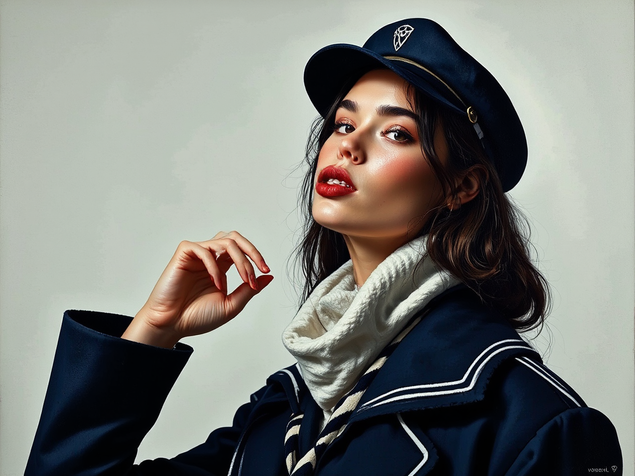 Modern streetwear-inspired dark portrait