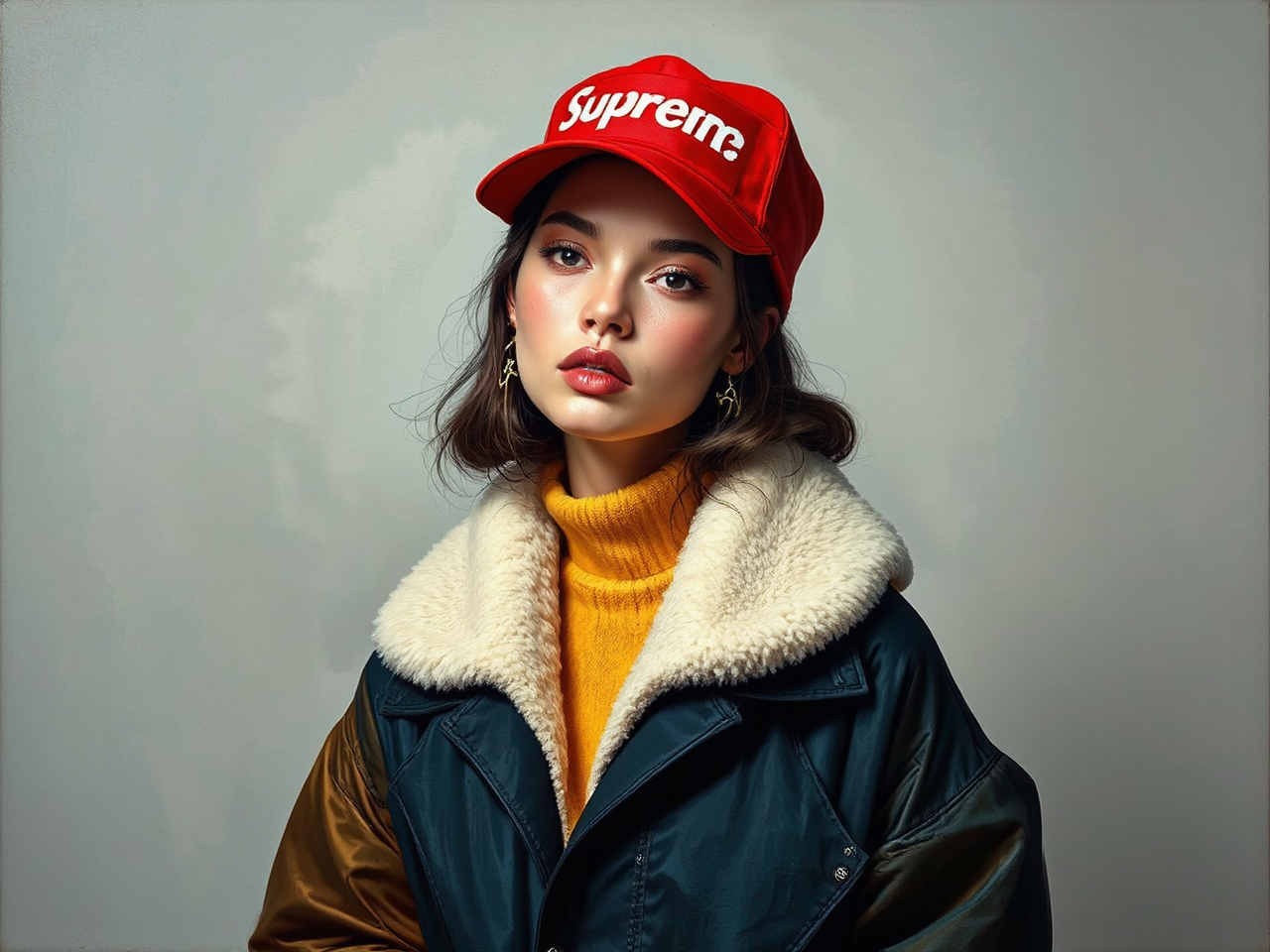 Modern streetwear-inspired full-length portrait