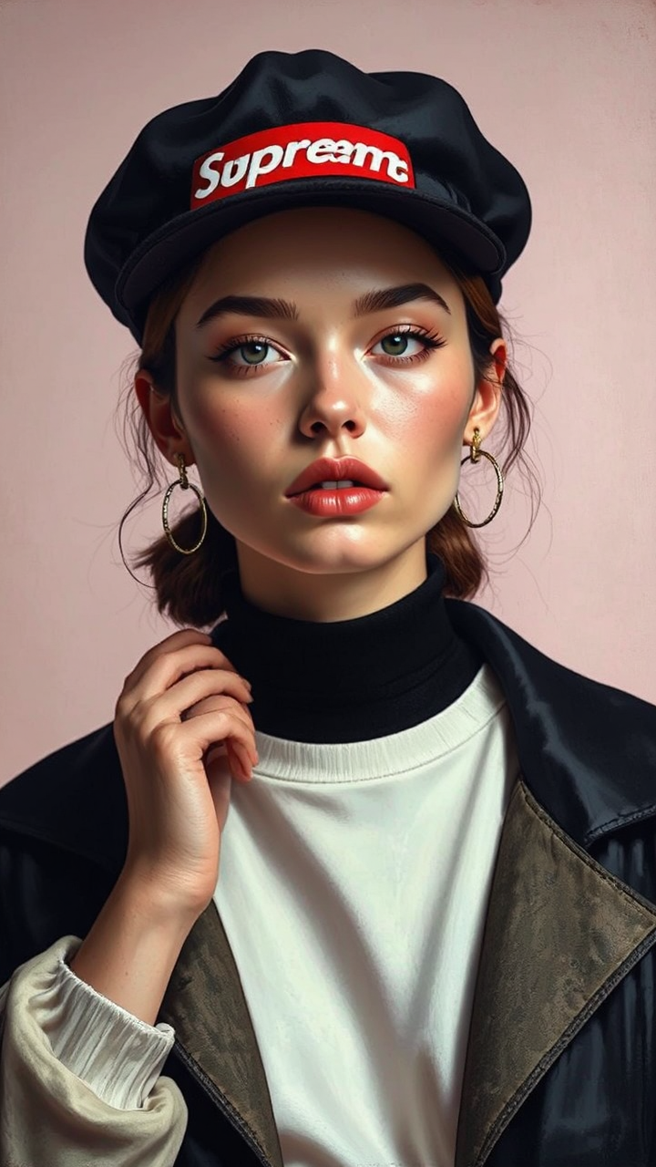 Modern streetwear full-length portrait