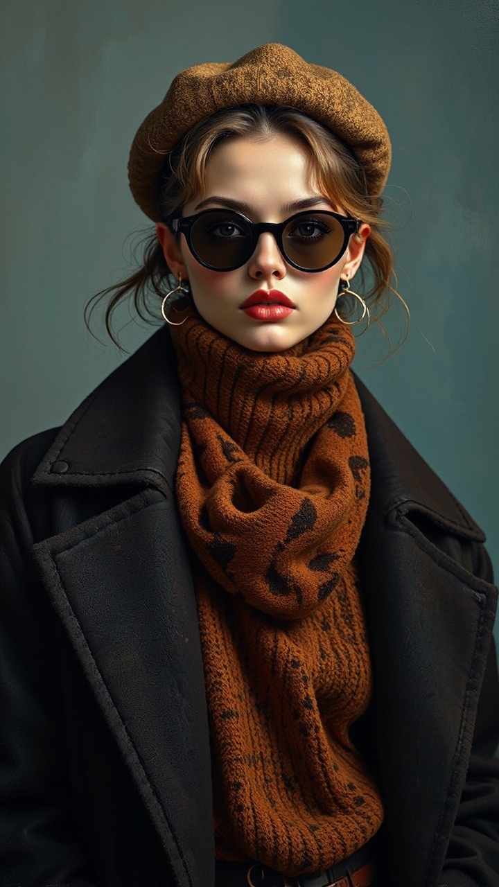 Modern streetwear hipster portrait.