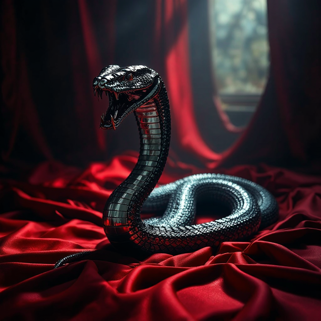 African snake statue in