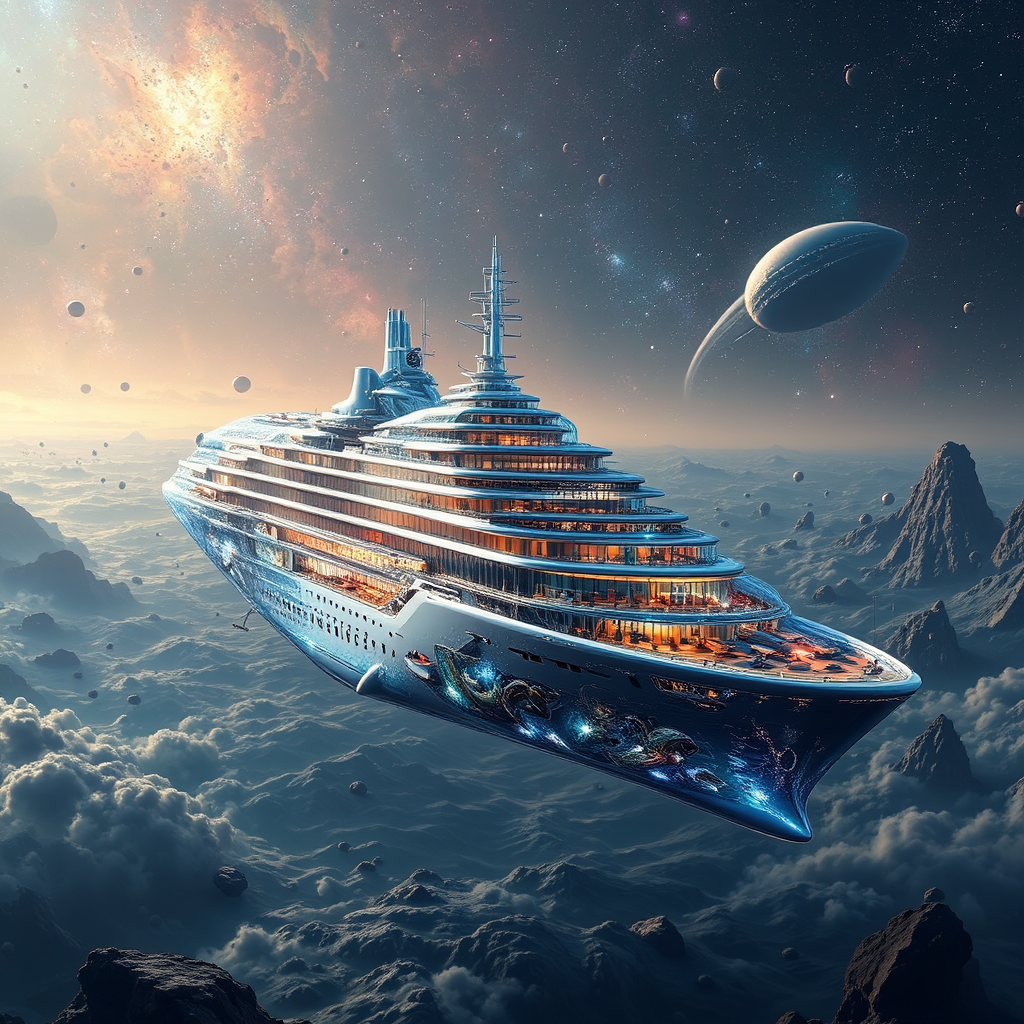 Giant luxury spaceship shaped